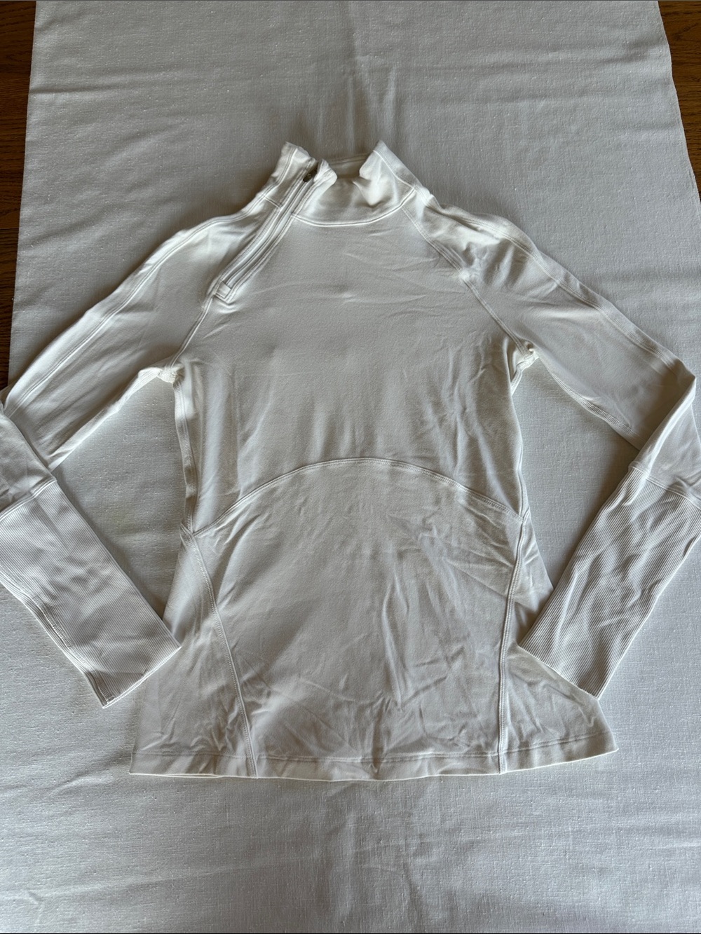 Lululemon Brisk Running 1/2 Zip White 8